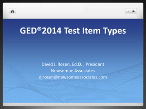 GED®2014 Test Item Types