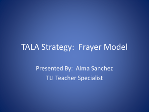 TALA Strategy: Frayer Model