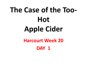 Apple Cider Reading Activity - Harcourt Week 20