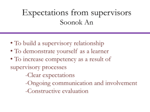 Intern & Supervisor Expectations: Building Competency