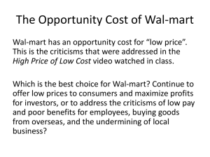 Walmart's Opportunity Cost: Assignment Prompt