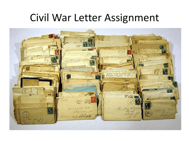 civil war letter writing assignment