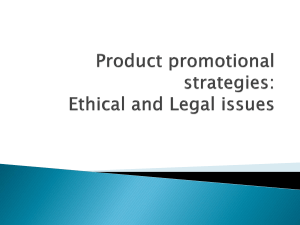 Ethical & Legal Issues in Product Promotion Strategies