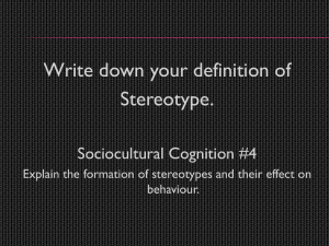 Stereotype formation