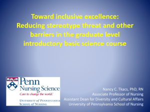 Towards inclusive excellence: Reducing stereotype threat and other