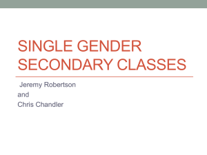 Single Gender Secondary Classes