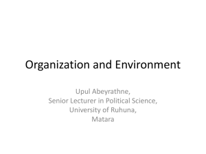 Organization and Environment