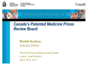 PPTX - Patented Medicine Prices Review Board
