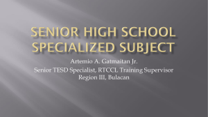 Senior High School Specialized Tracks: DepEd & TESDA Integration
