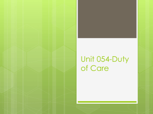 Unit 054-Duty of Care power point