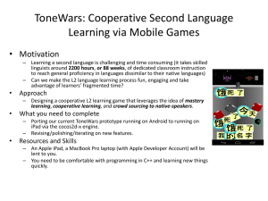 ToneWars: Cooperative Second Language Learning Game
