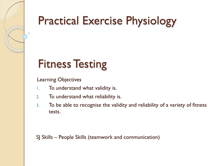 Fitness Testing - PE Course Specification