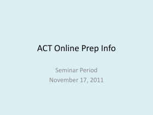 ACT Online Prep Info