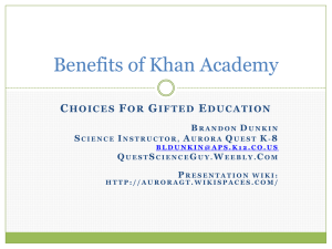 Benefits of Khan Academy - AuroraGT