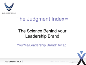 The Judgment Index Overview USAF 011415