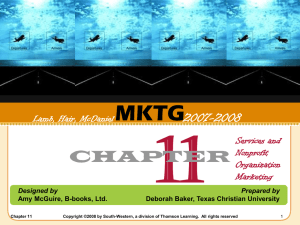 Services and Nonprofit Organization Marketing