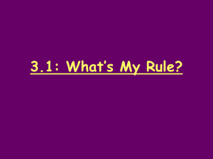 Lesson 3.1: "What`s My Rule?"