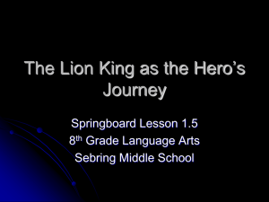 The Lion King: Hero's Journey Analysis - Middle School