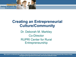 Creating an Entrepreneurial Culture/Community