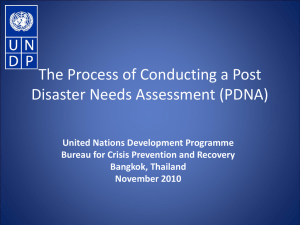 Post Disaster Needs Assessment