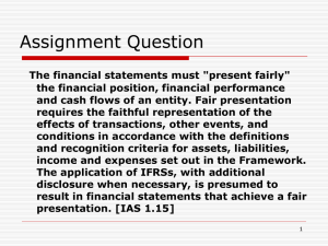 Fair Presentation in Financial Statements: IFRS Standards