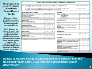 Standards-Based Report Cards: Swartz Creek Schools