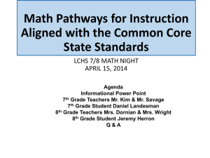 2014-15 8 th Grade Math Offerings