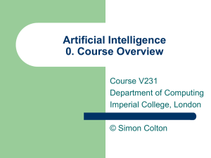 Artificial Intelligence 0. Course Overview