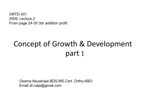 Growth & Development in Orthodontics: Lecture