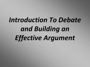 Introduction to Debate: Building Effective Arguments