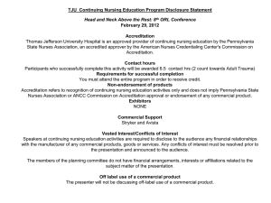 Continuing Education Program Disclosure Statement ANA Code of