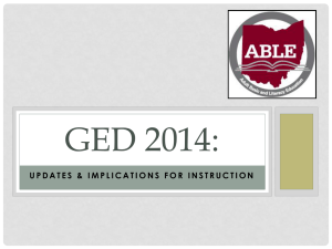 GED 2014 (K Fergus) - Ohio Board of Regents