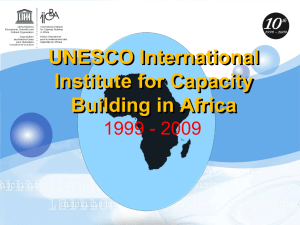 UNESCO IICBA: Capacity Building in Africa (1999-2009)