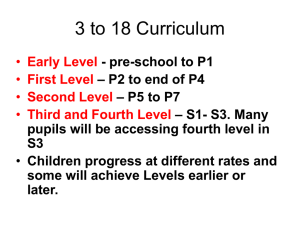 Student Progress Report: Curriculum for Excellence