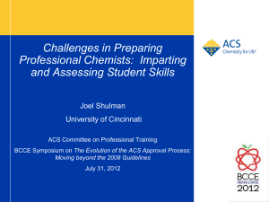 Challenges in preparing professional chemists