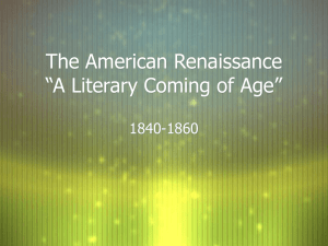 American Renaissance: Literary Coming of Age (1840-1860)