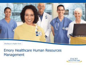 Emory Healthcare HR Management: Strategic Framework Overview