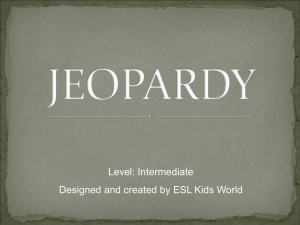 Jeopardy Intermediate Level PowerPoint - Science