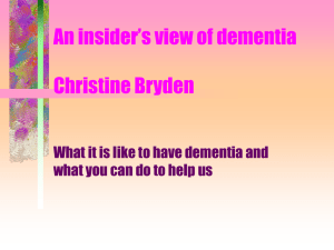 An insider`s view of dementia