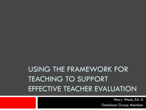 Using the Framework for Teaching to Support Effective Teacher