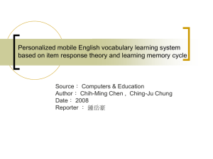 Personalized mobile English vocabulary learning system based on