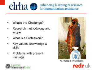 Professionalizing the Humanitarian Sector