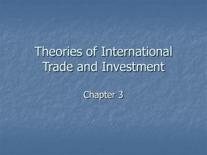 International Trade & Investment Theories: Chapter 3