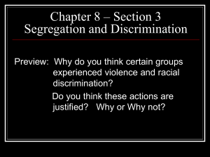 Segregation & Discrimination: Jim Crow Era Presentation