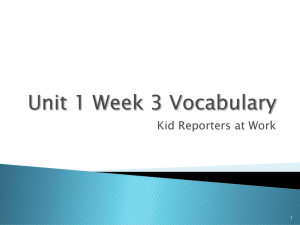 Kid Reporters at Work Vocabulary