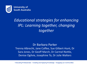 Educational strategies for enhancing IPL: Learning together