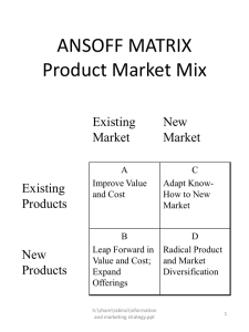 Ansoff Matrix: Product Market Mix Strategy