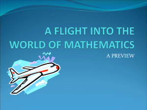 A FLIGHT INTO THE WORLD OF MATHEMATICS