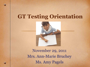 GT Testing Orientation