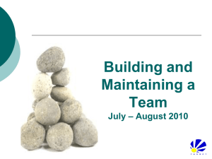 Team Building and Team Maintenance – a Business Issue?